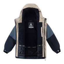 Kamik Winter Jacket Gideon (windproof and waterproof, reflective) beige/blue boys